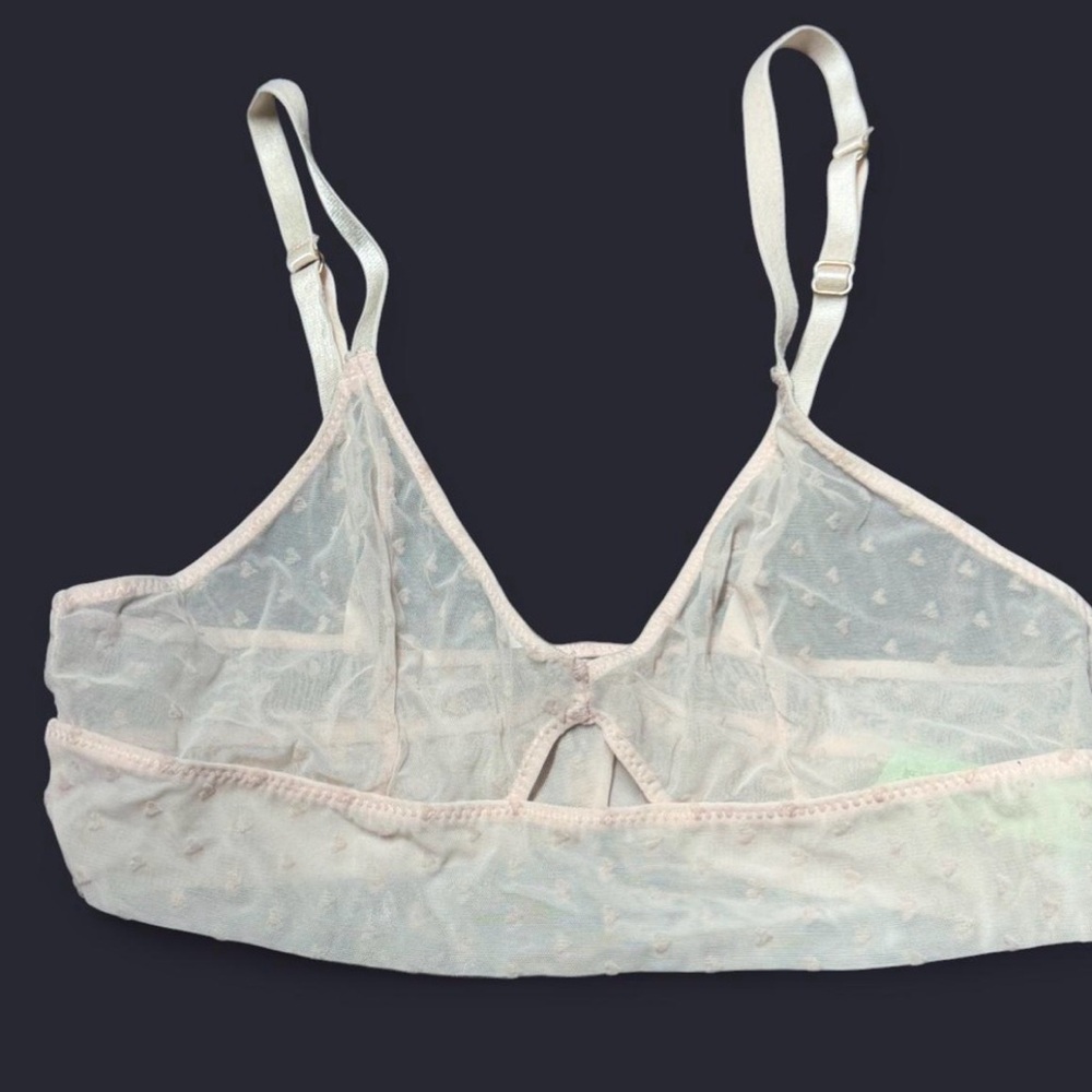 Sheer Heart-Detail Bralette in Light Pink